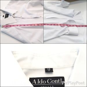 Aldo Conti Italia Dress Shirt, White SZ.M, neck16